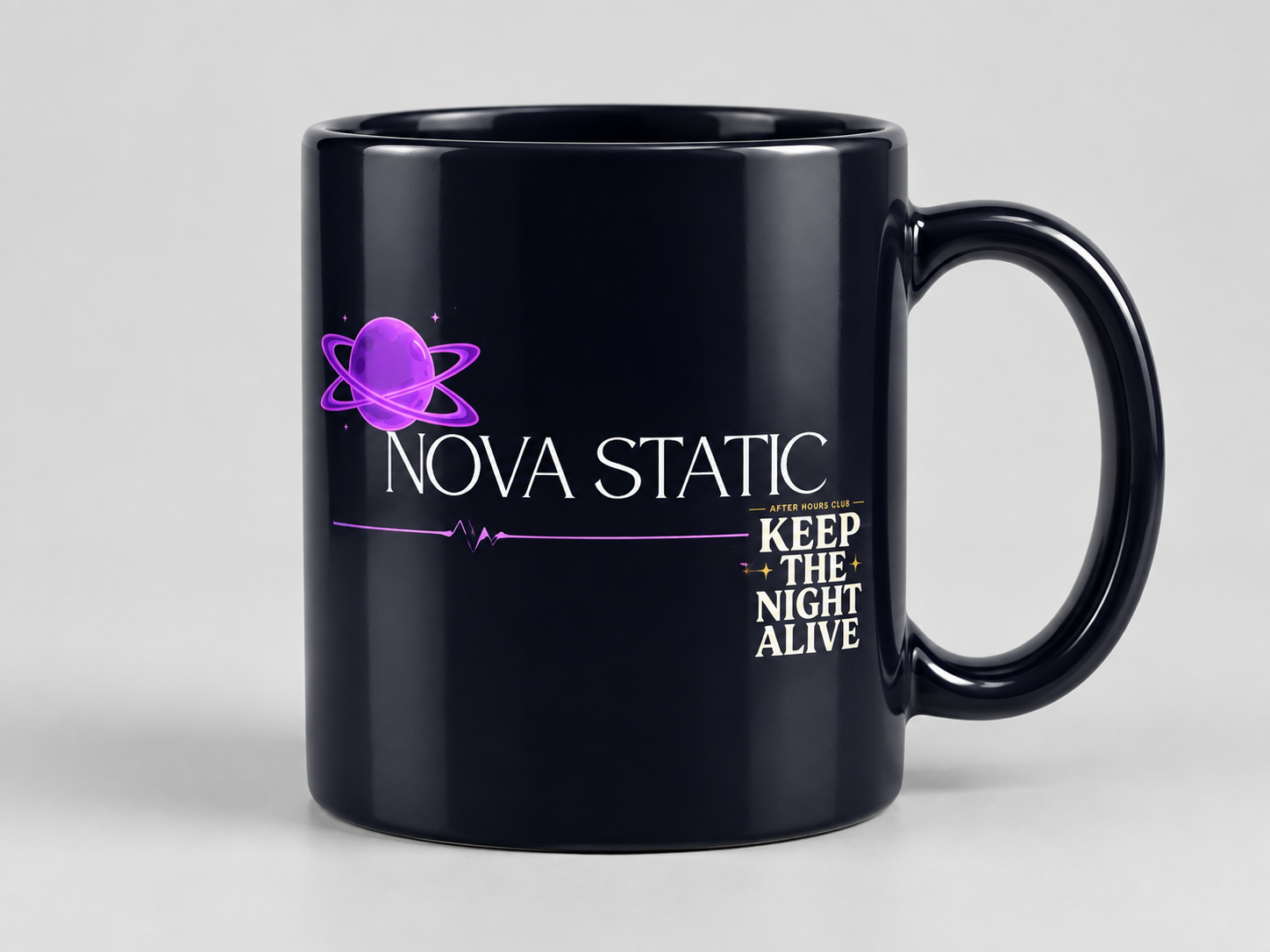 Band mug featuring a lyric and album-inspired artwork