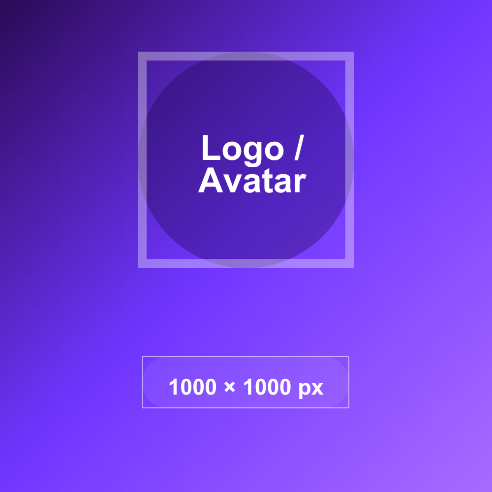 Bandcamp logo and avatar example showing centred artwork on a 1000 × 1000 pixel canvas