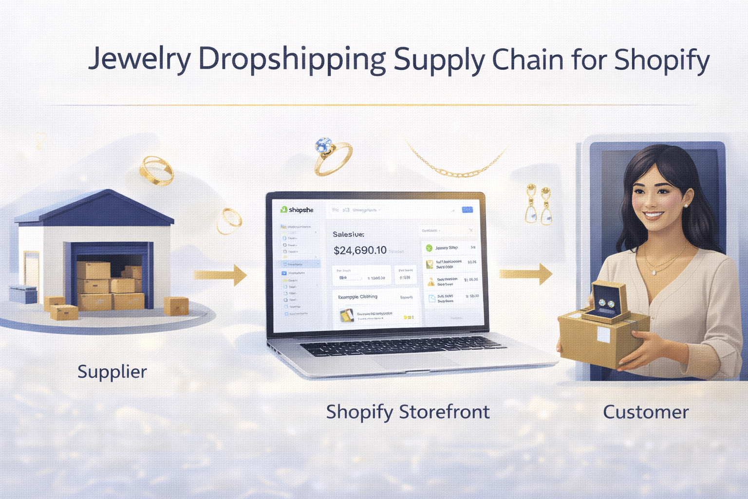 Jewelry dropshipping supply chain Shopify