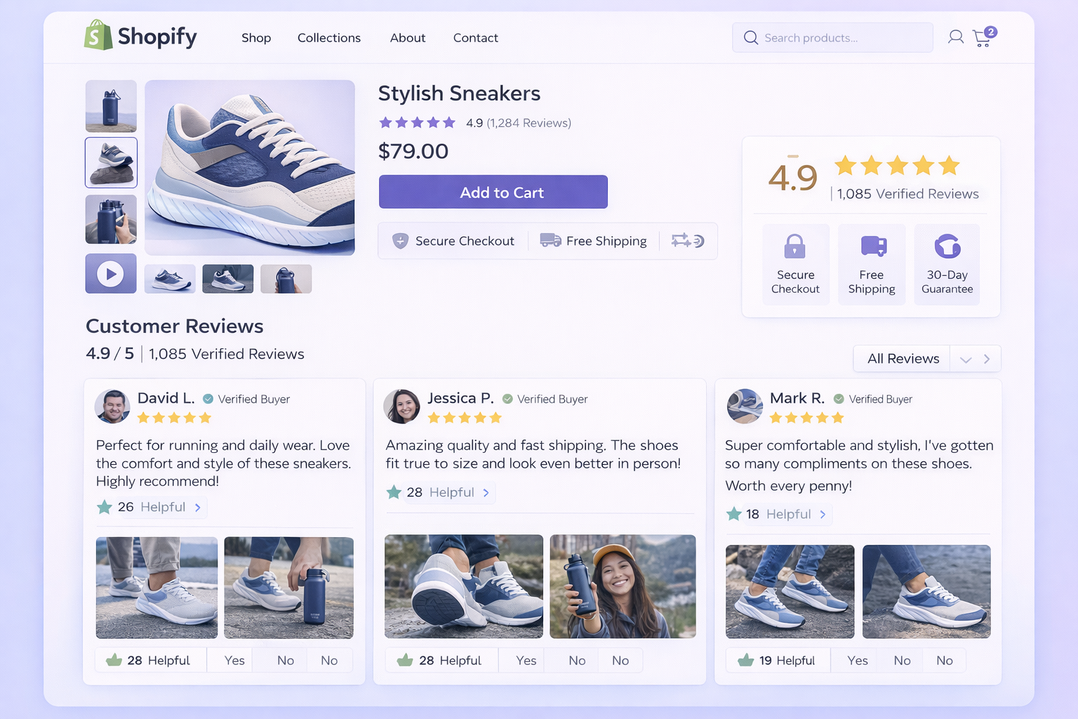 Judge.me review widget on Shopify product page