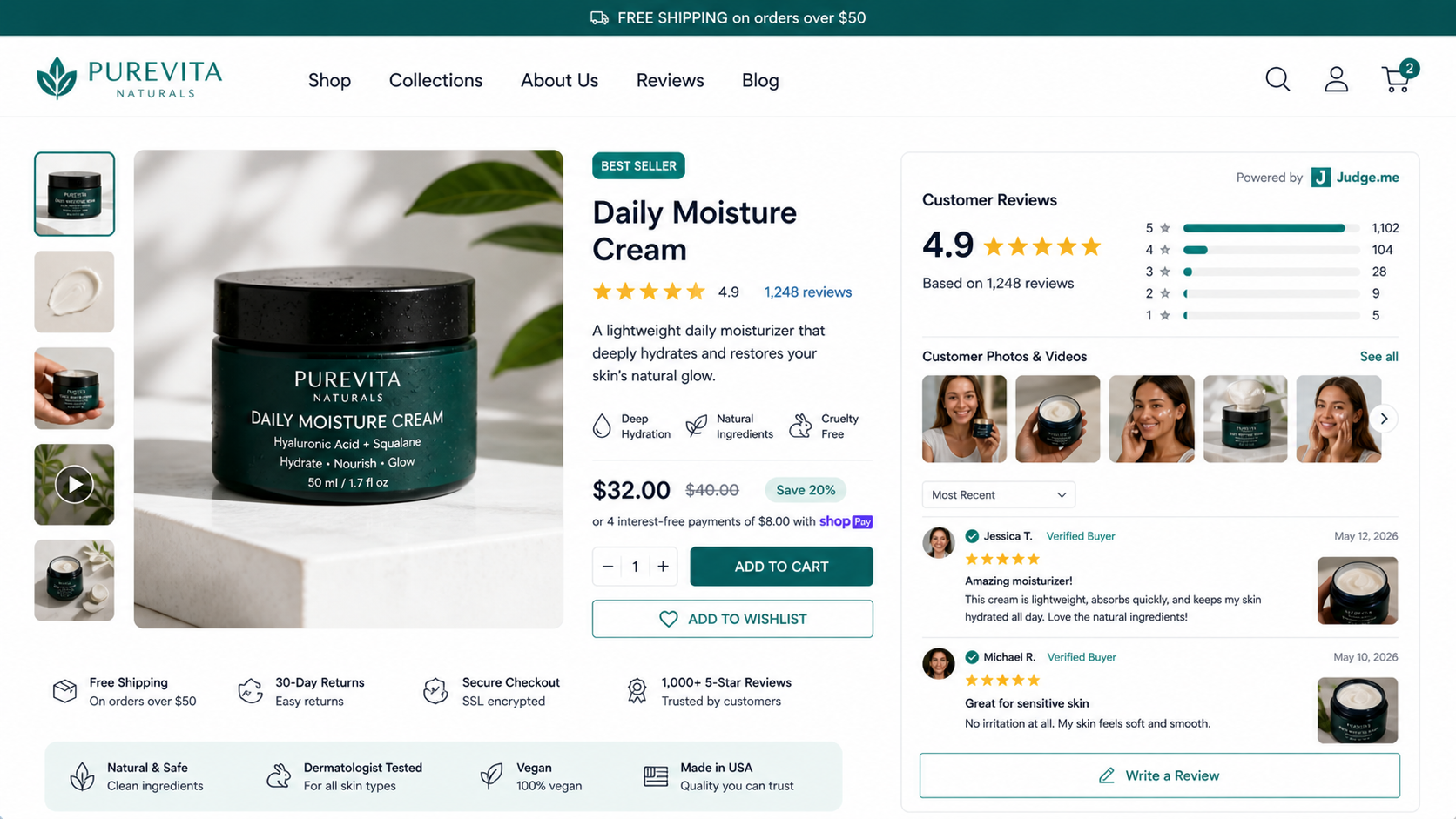 Judge.me review app Shopify