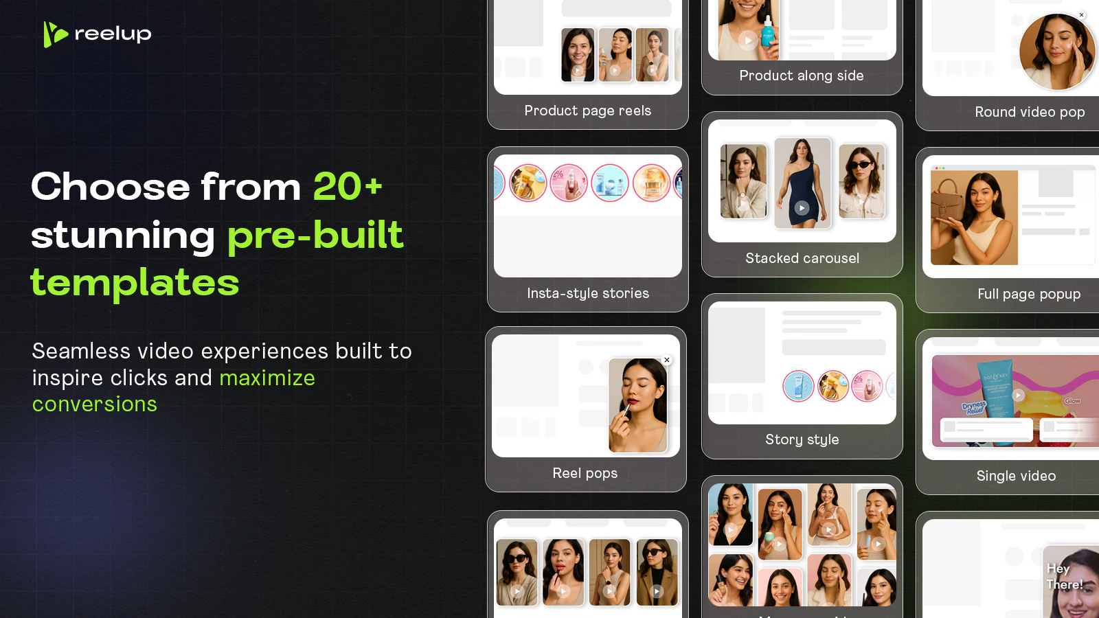 ReelUp shoppable-video templates for Shopify