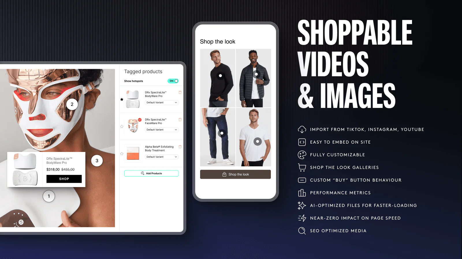 Videowise shoppable-video features and product-tagging interface
