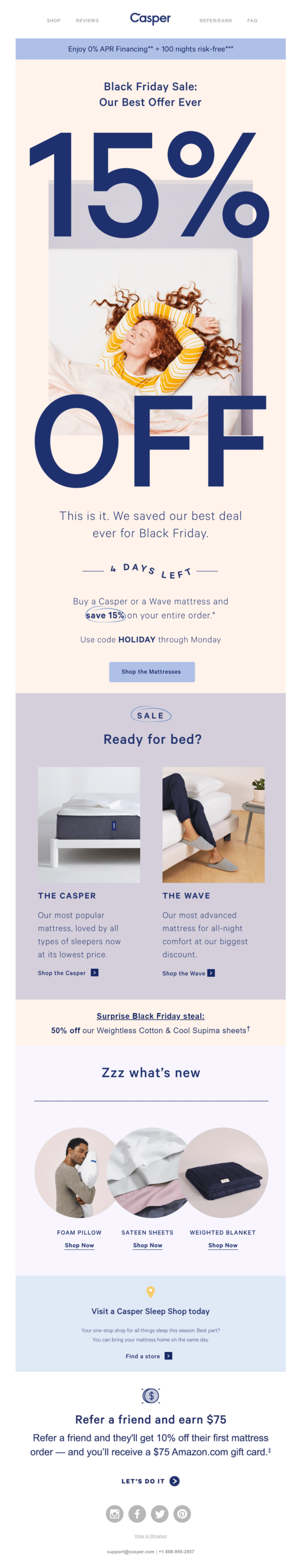 Casper Black Friday Email Example