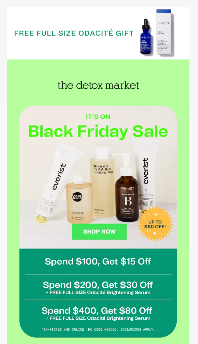 Detox Market Email Example