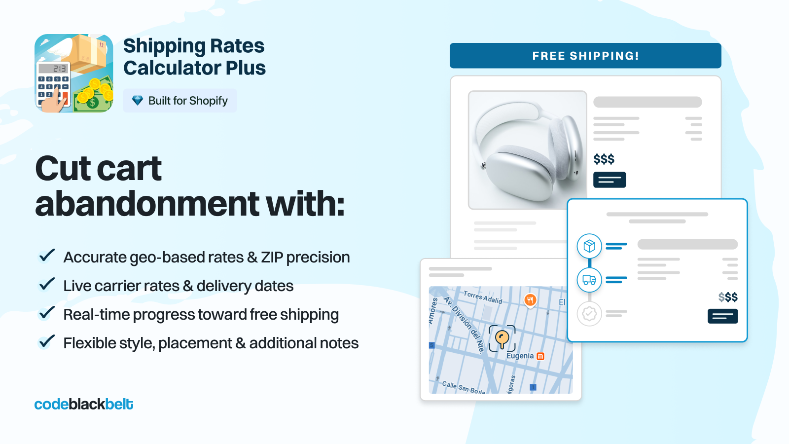 CBB Shipping Rates Calculator interface