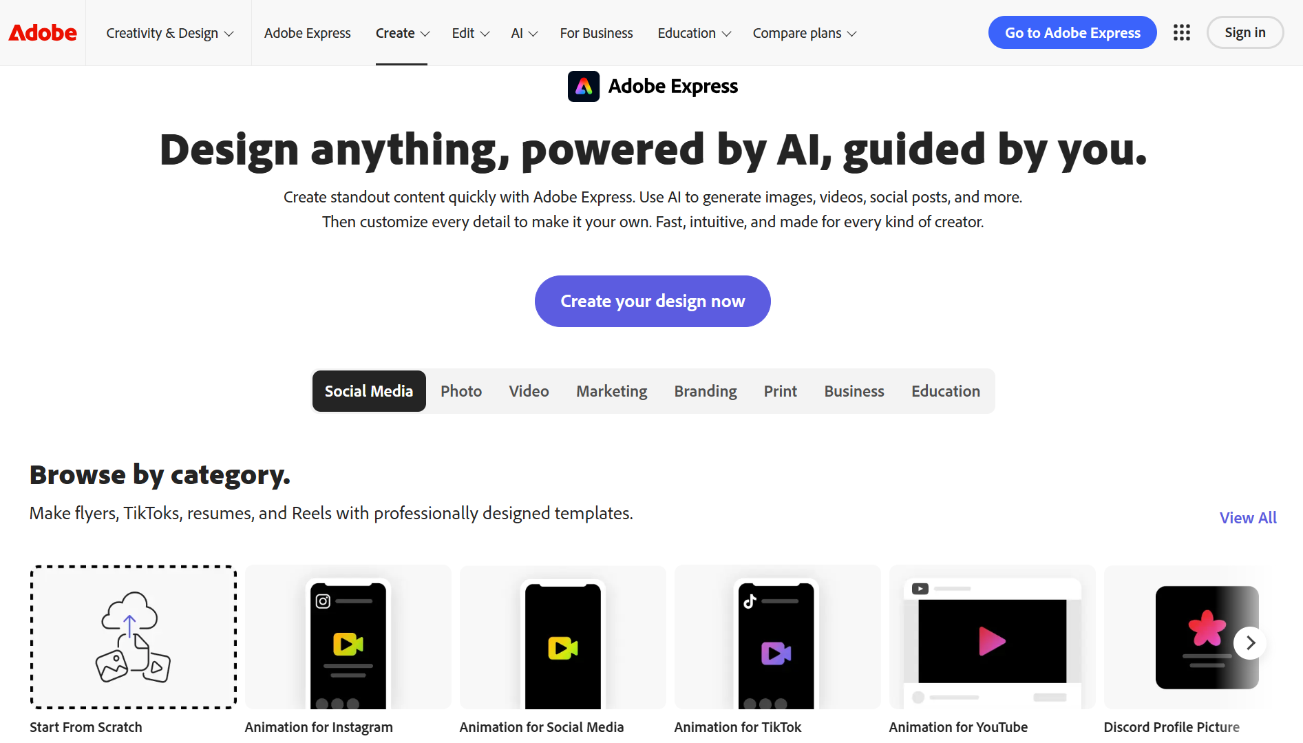 Adobe Express Screenshot