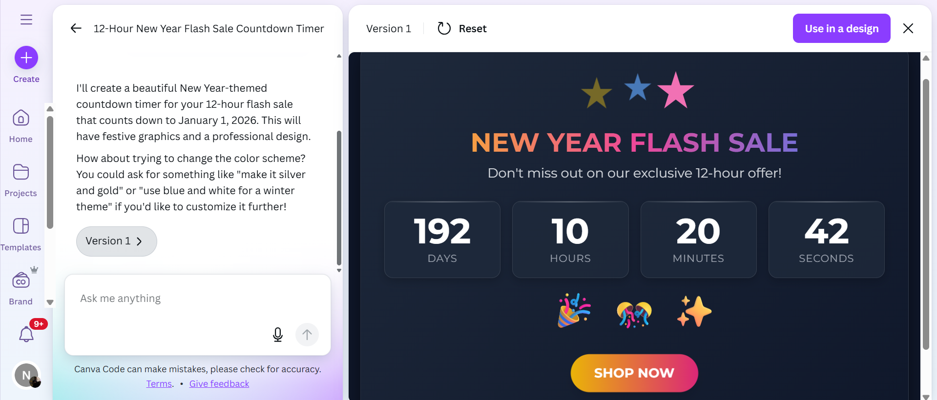 Canva AI Widget