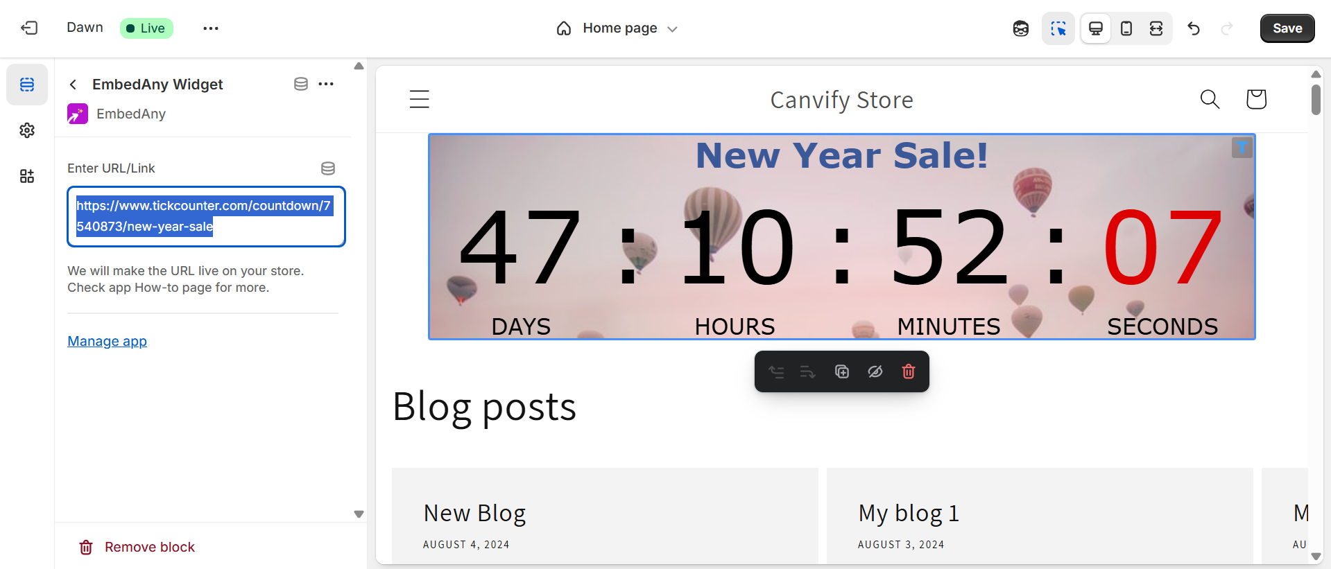 TickCounter Live