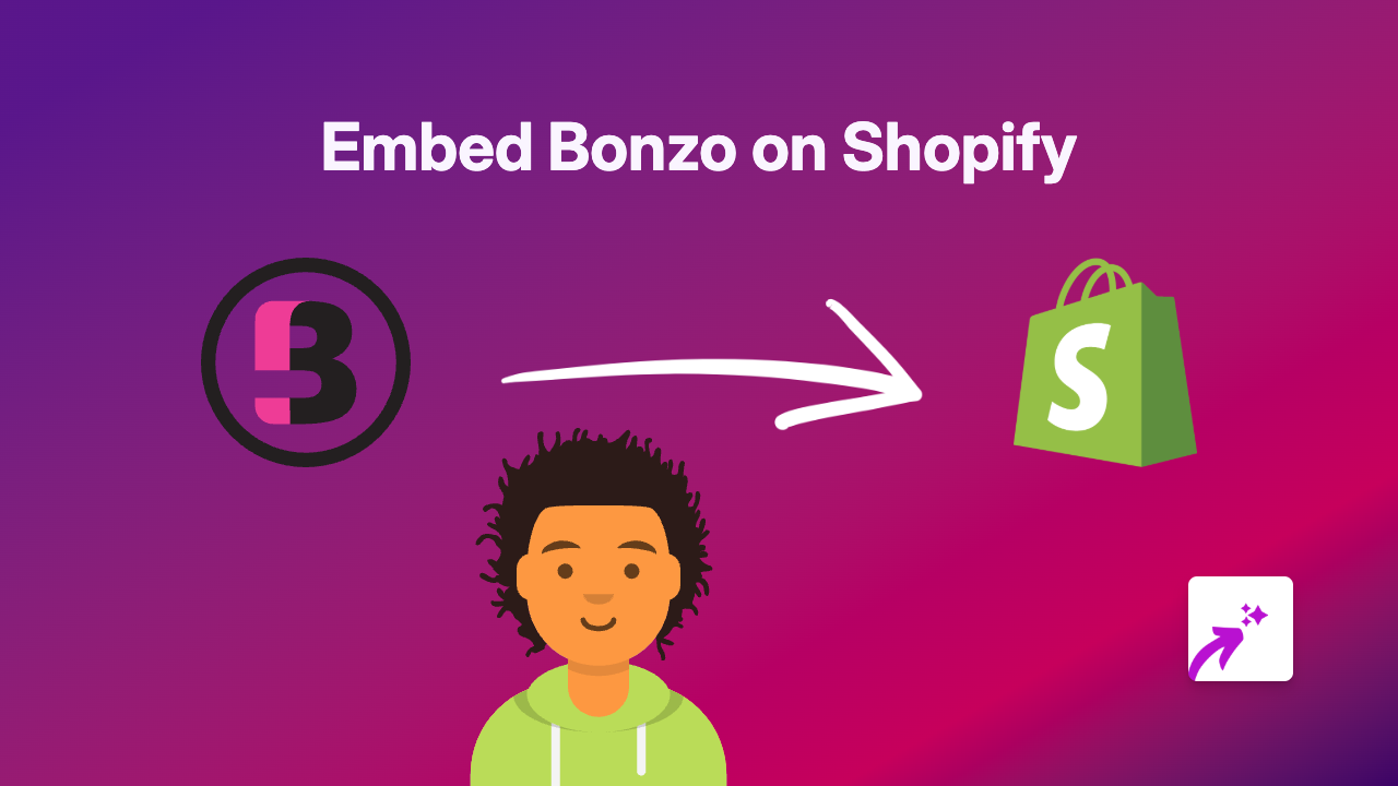How to Embed Bonzo on Your Shopify Store with EmbedAny