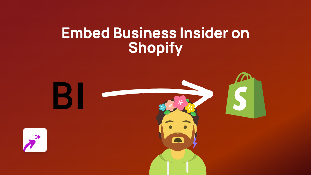 How to Embed Business Insider Articles on Your Shopify Store with EmbedAny