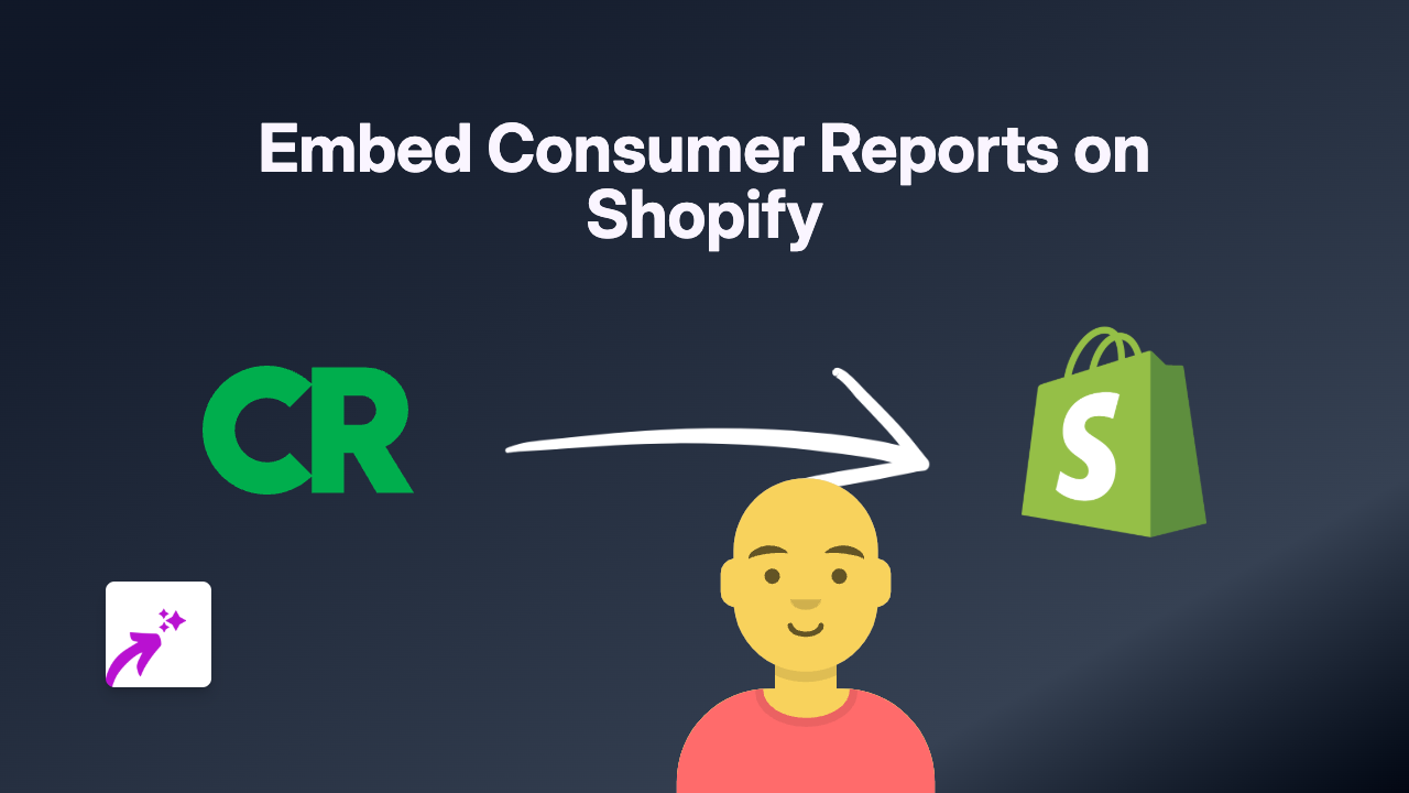 How to Embed Consumer Reports on Shopify - Complete Guide