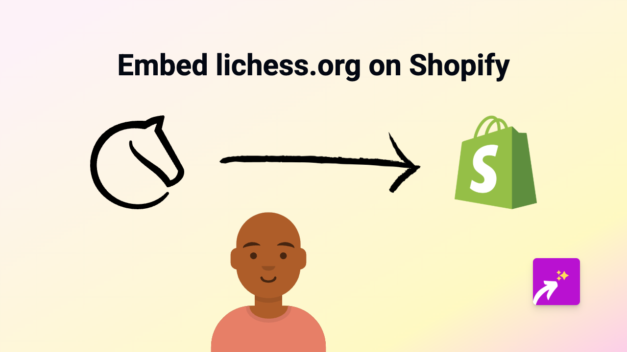 How to Embed Lichess Chess Games on Your Shopify Store with EmbedAny