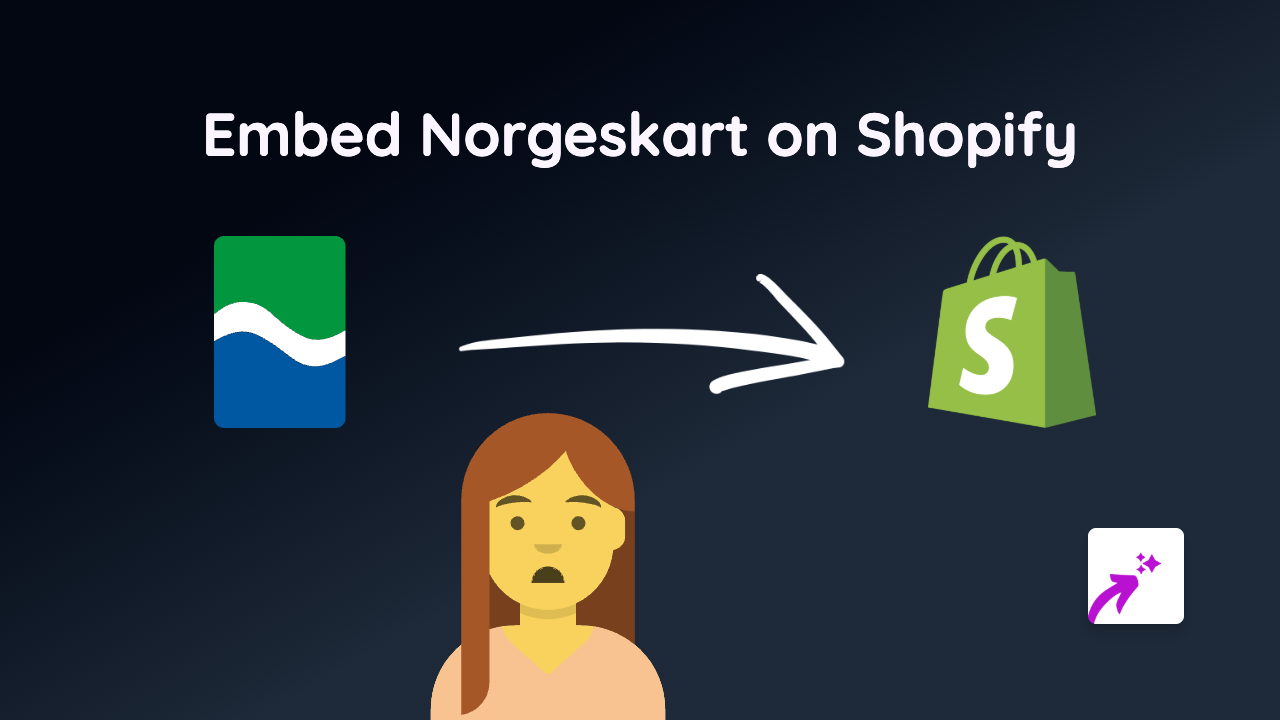How to Embed Norgeskart on Your Shopify Store with EmbedAny