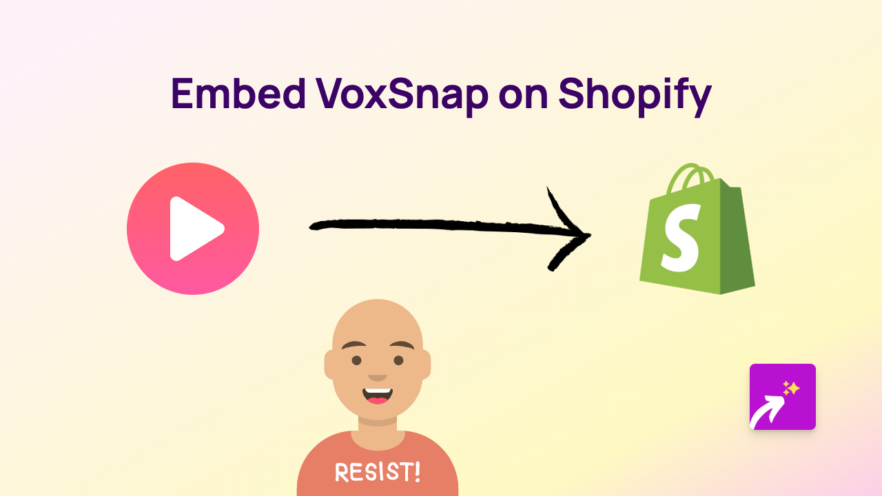 How to Embed VoxSnap Audio Content on Your Shopify Store with EmbedAny