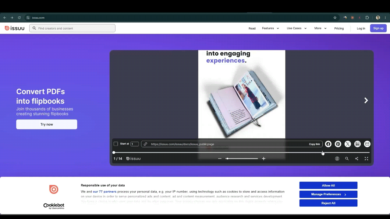 Flipbook embedded in a Shopify product description