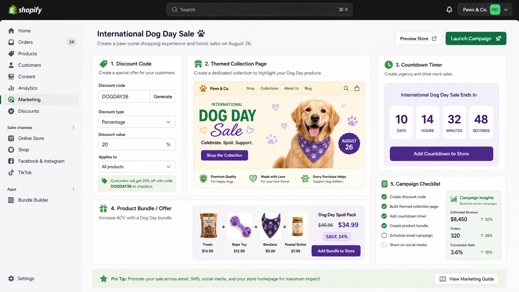 Shopify setup tips for International Dog Day