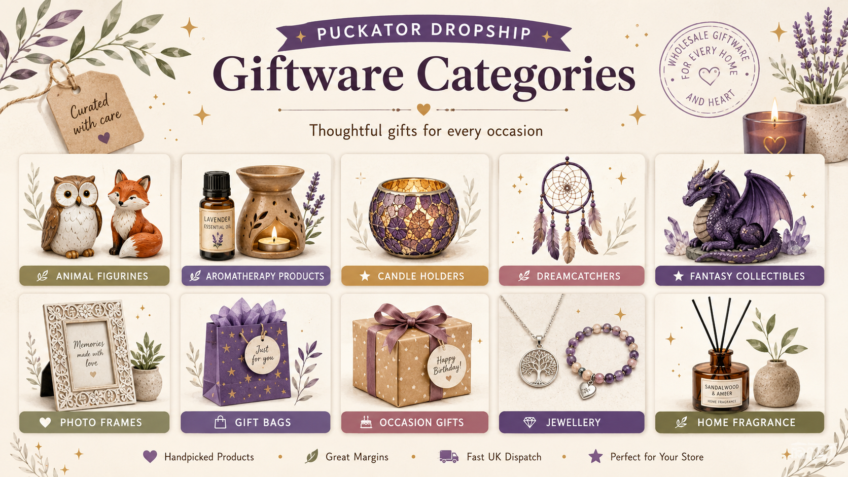 Puckator Dropship catalog categories UK giftware