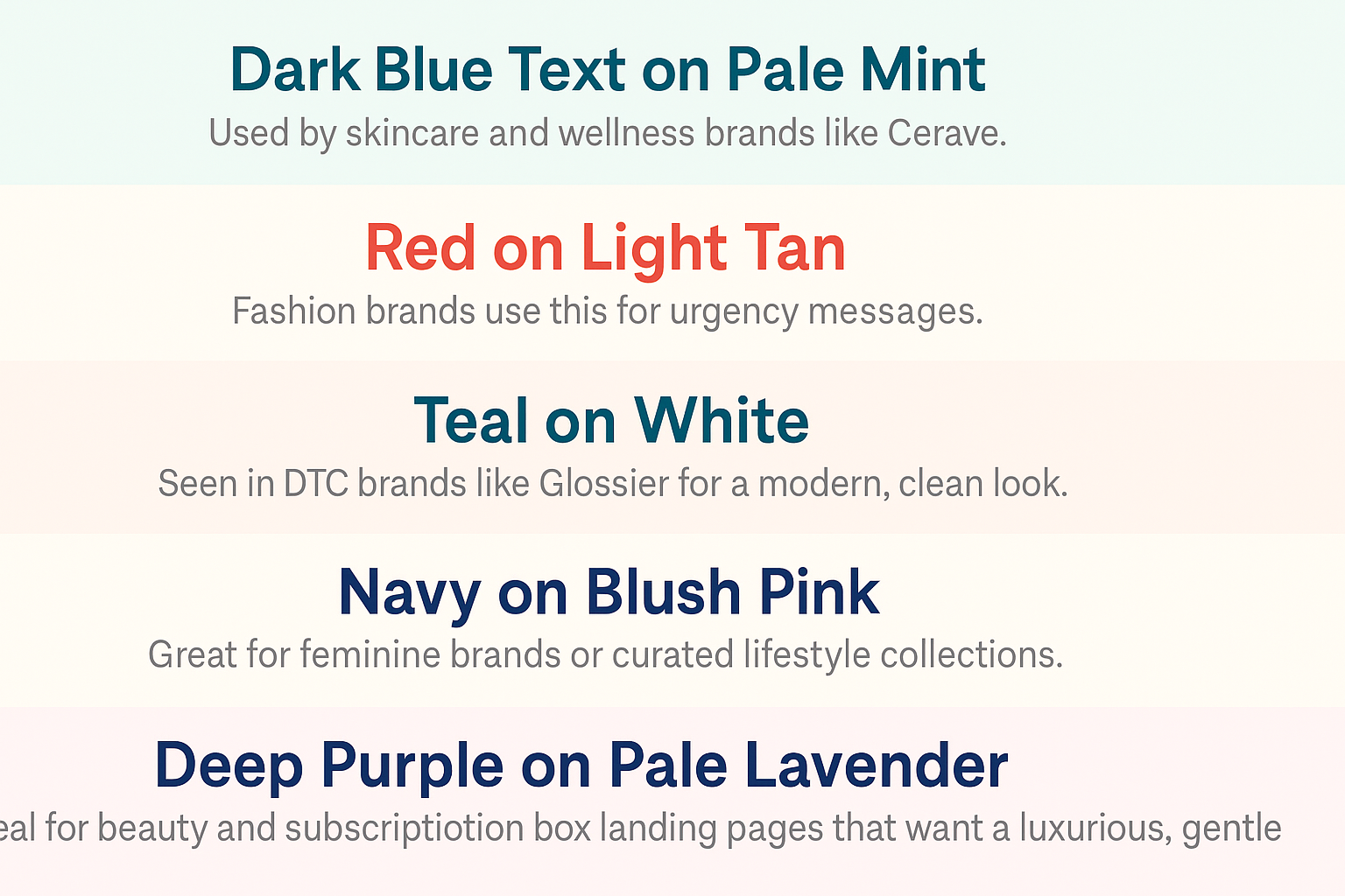 Landing page color combinations for ecommerce