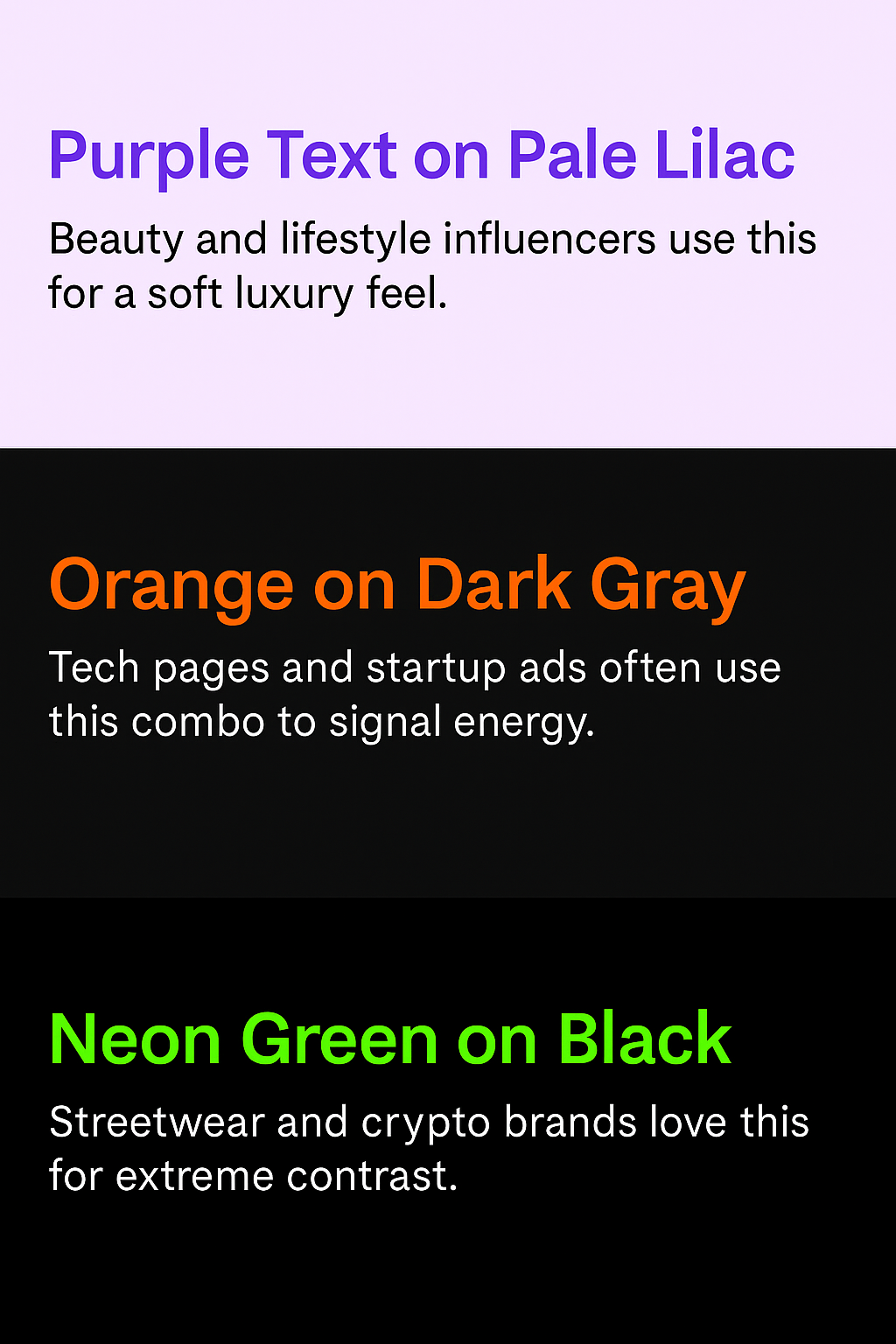 Color combinations for social media content
