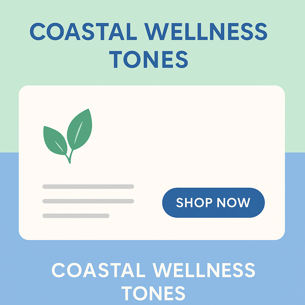 Mint, sky, and deep blue for wellness ecommerce colors